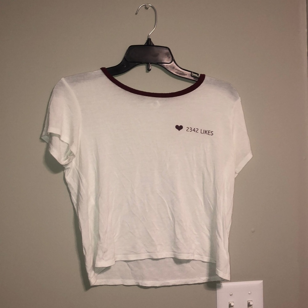 White “2342 LIKES” Crop Top